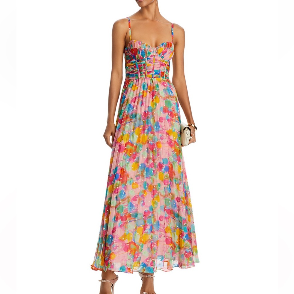 Aqua Pleated Corset Gown - Exclusive